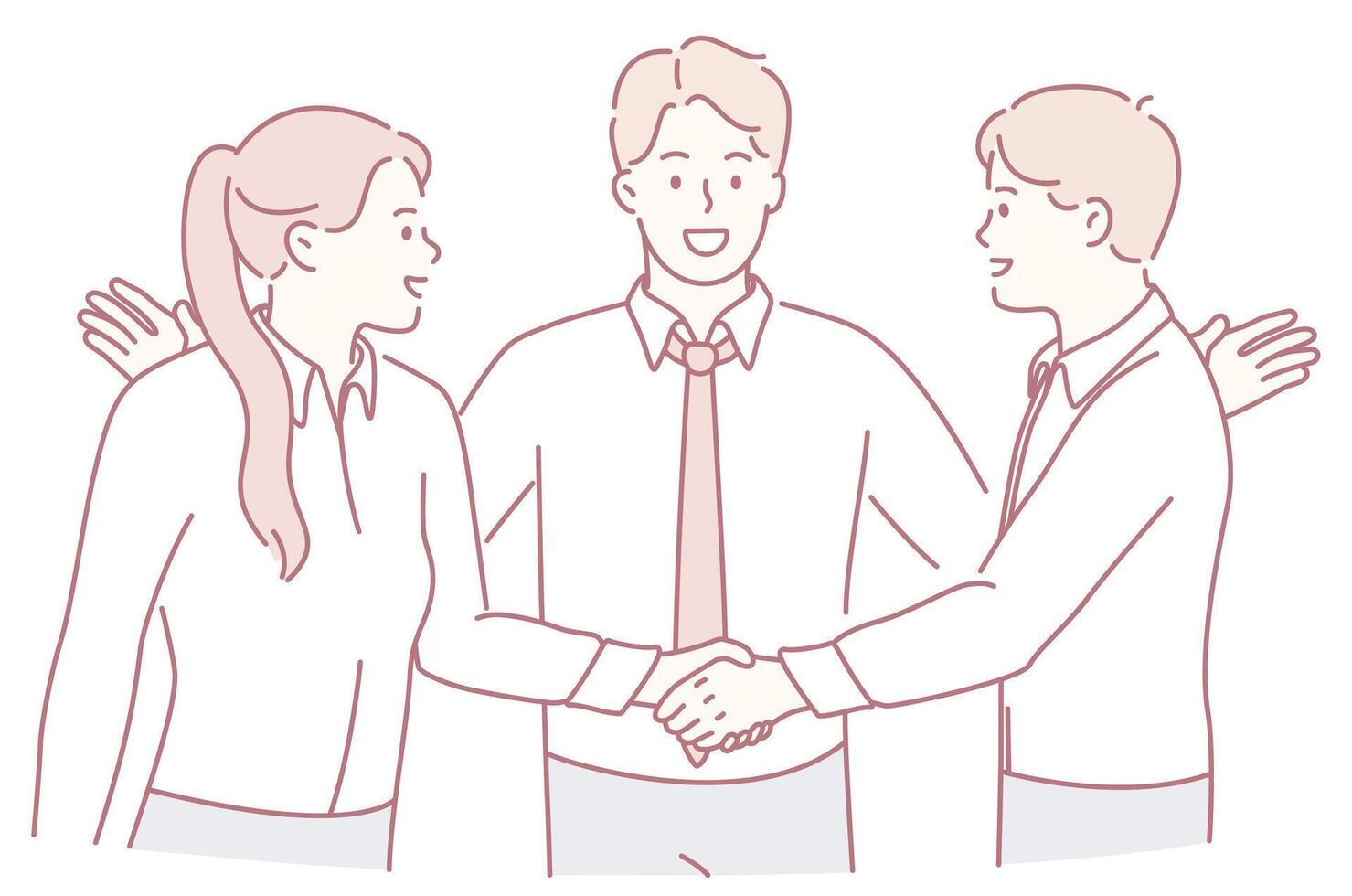 An artistic illustration of a business partnership handshake symbolizing collaboration and unity vector