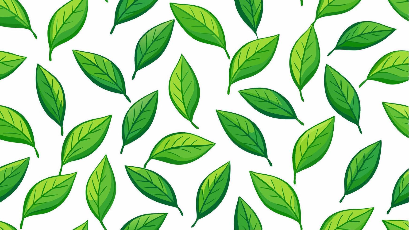 Seamless pattern with green leaves, ideal for backgrounds and designs vector