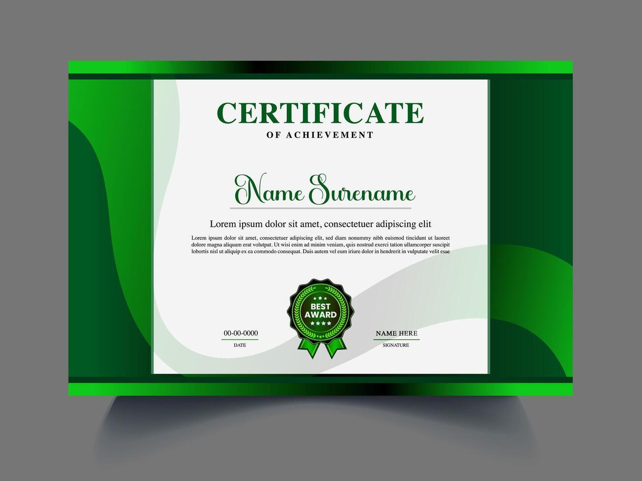 great certificate design item vector
