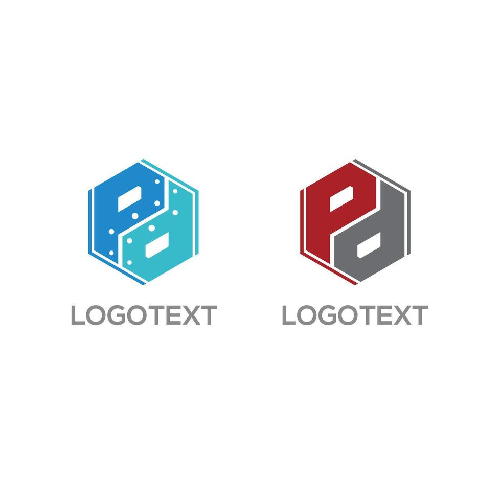 PD letter initial logo design template vector
