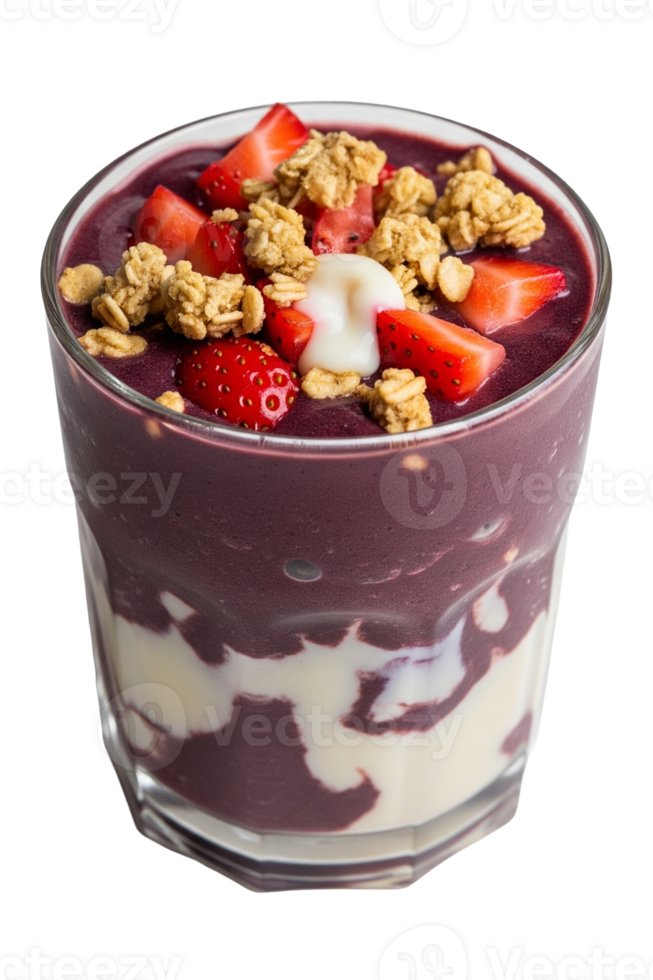 Acai smoothie with granola strawberry png