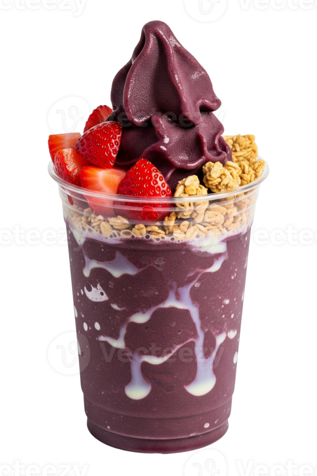 Acai cup with berries and granola png