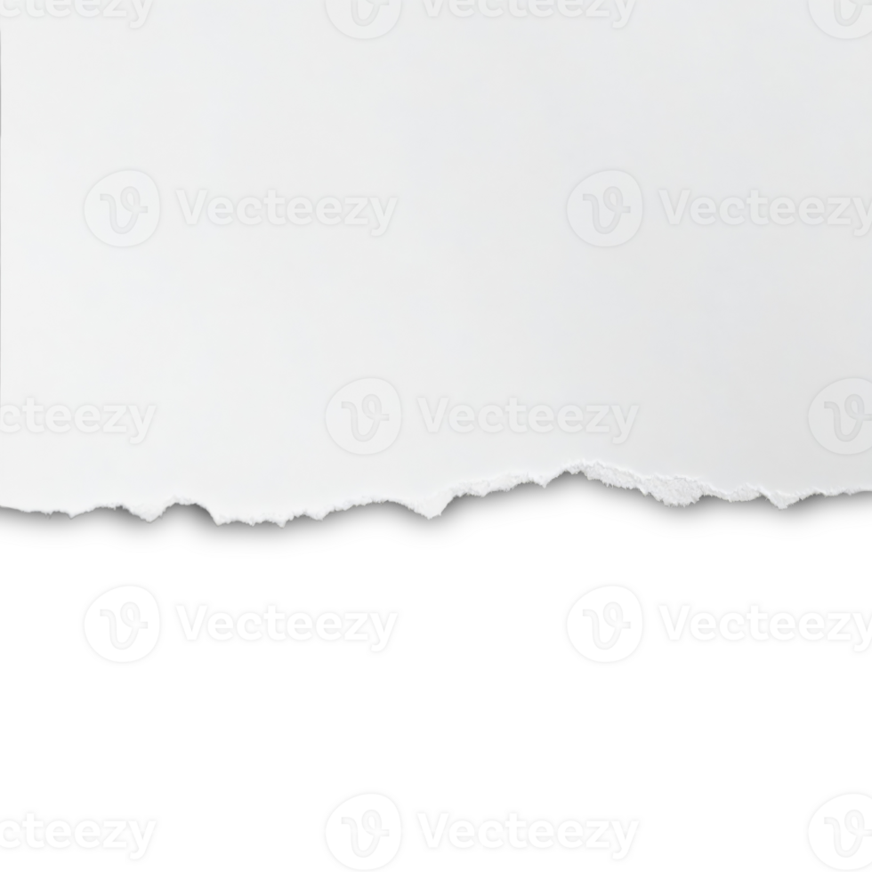 Fragment of white paper with a jagged, torn edge png
