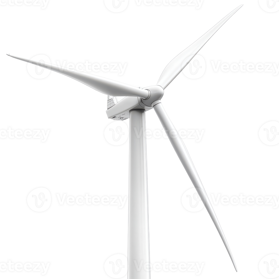 Wind Turbine Generating Clean Energy, Isolated on a Transparent Image png