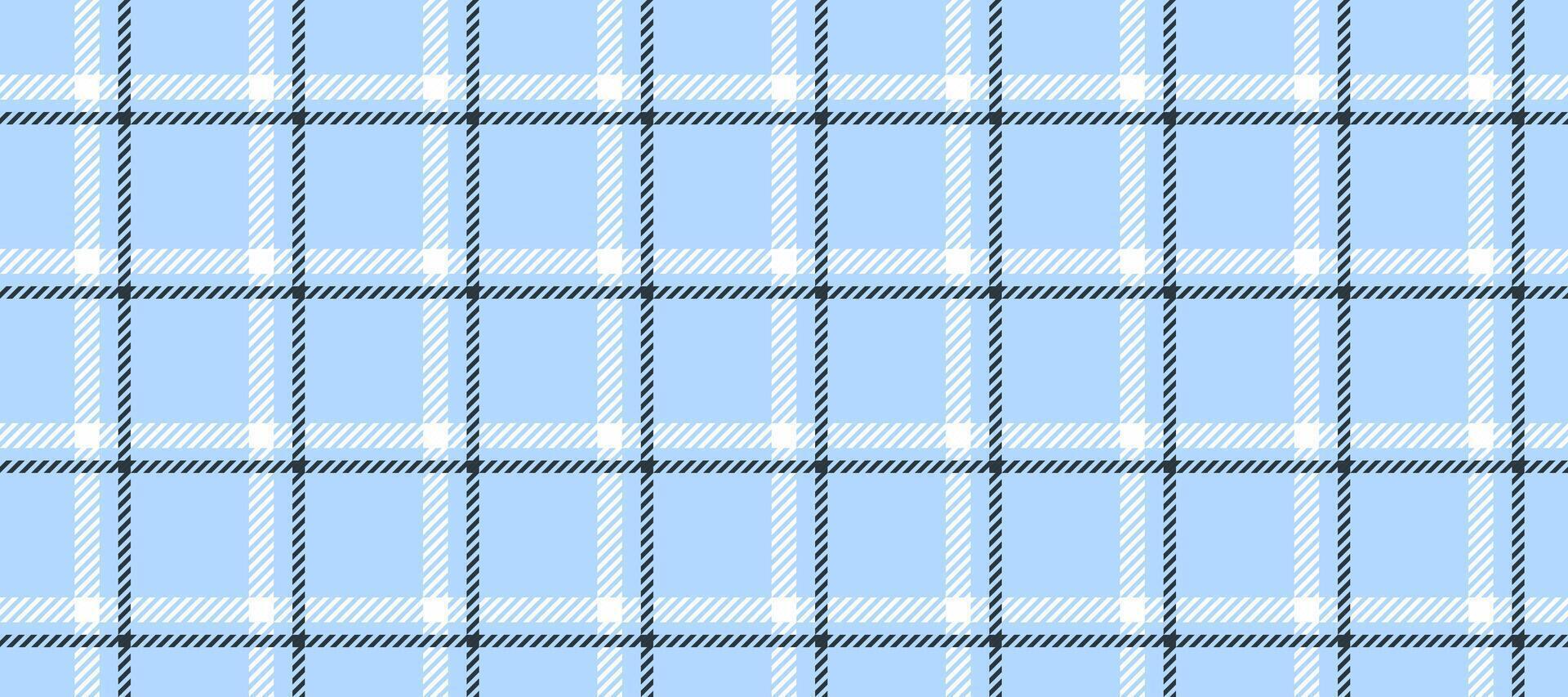 Seamless windowpane pattern. Checkered tartan plaid repeating background. Tattersall flannel texture print for textile or fabric. Blue, grey, white check wallpaper. Vichy gingham backdrop vector