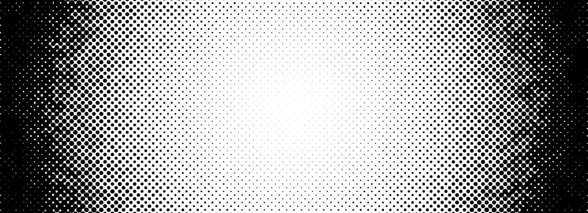 Grunge halftone radial gradient texture. Black pixel distress circle backdrop. Weathered grit noisy background. Damaged glitched round print overlay. Fading vignette gritty sandy wallpaper. vector