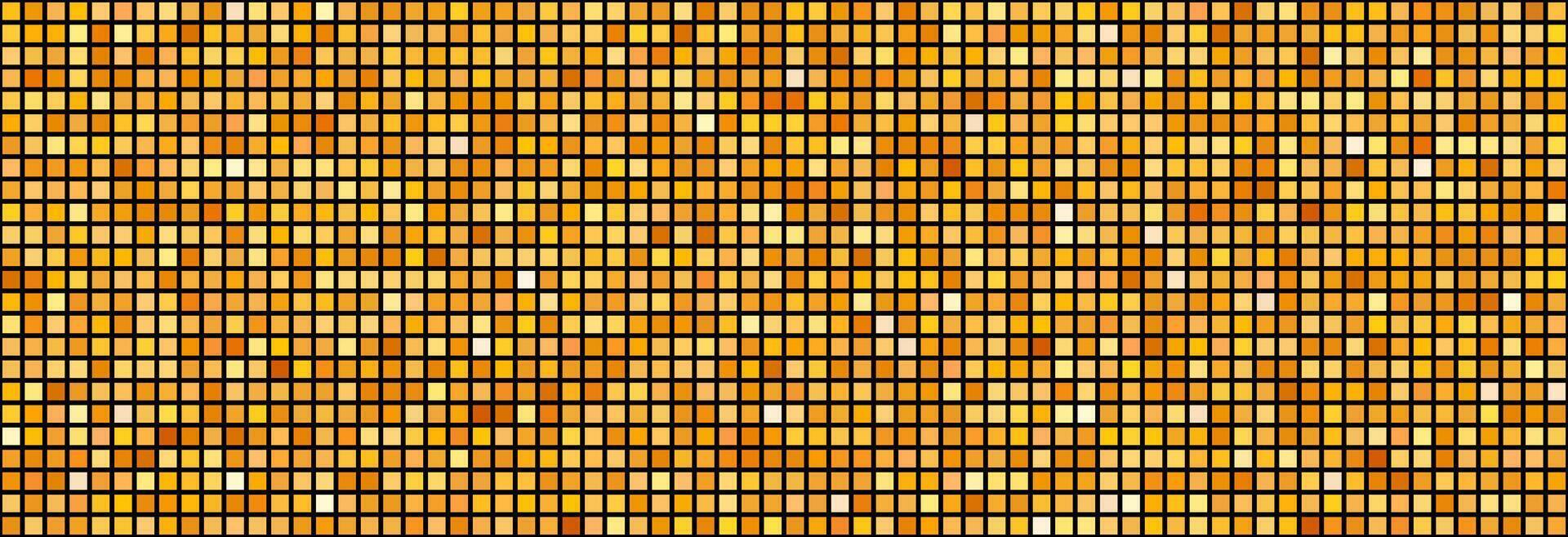 Golden disco party seamless pattern. Yellow square sequin mosaic texture background. Abstract shining gold halftone wallpaper. Pop up comic glitter sparkles backdrop. Retro design template vector