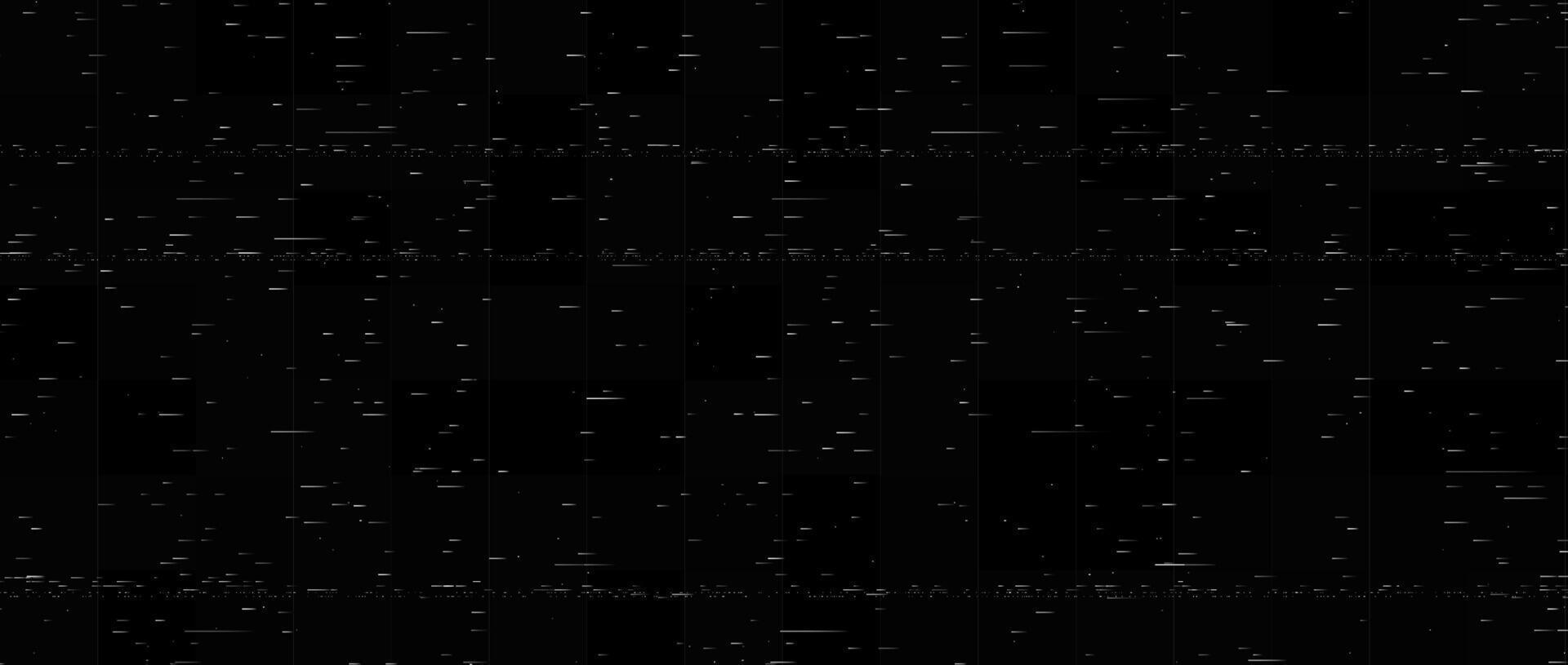 Static noise texture. Lost or bad TV signal concept. Random rippled tape background. Glitch vhs pixel noise wallpaper. Image distortion distressed backdrop effect. Black crt tv screen vector