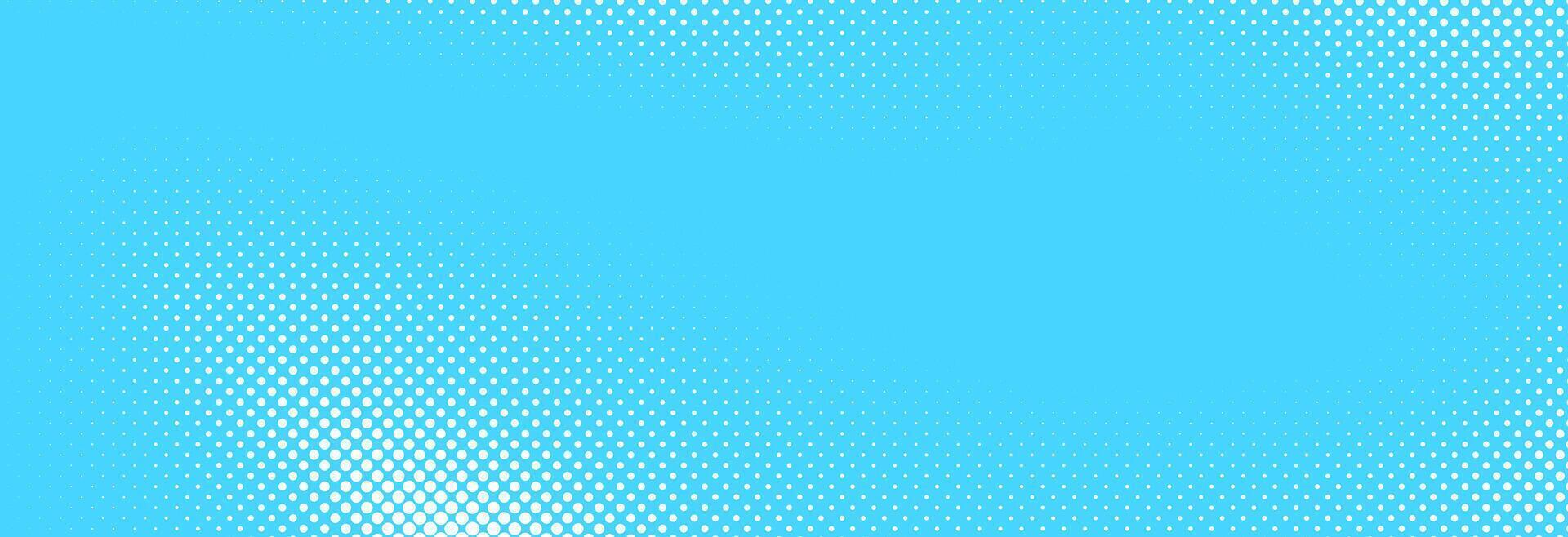 Light blue halftone pattern. Retro comic gradient background. Turquoise pixelated dotted texture overlay. Cartoon pop art faded gradient pattern. Backdrop for poster, banner, advertisement vector