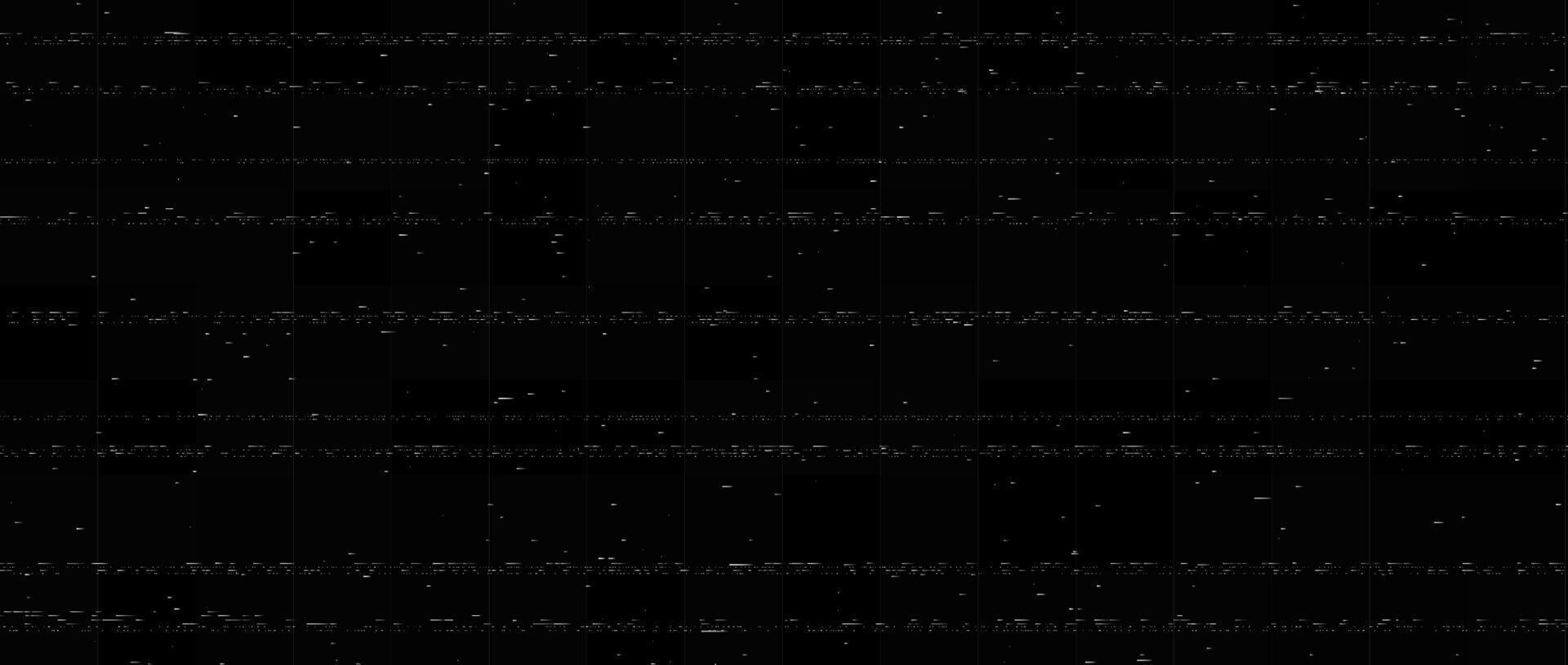 Static white noise lines texture. Glitch vhs pixel noise stripped wallpaper. Lost or bad TV signal. Random rippled tape background. Image distressed backdrop effect. Black crt tv screen vector
