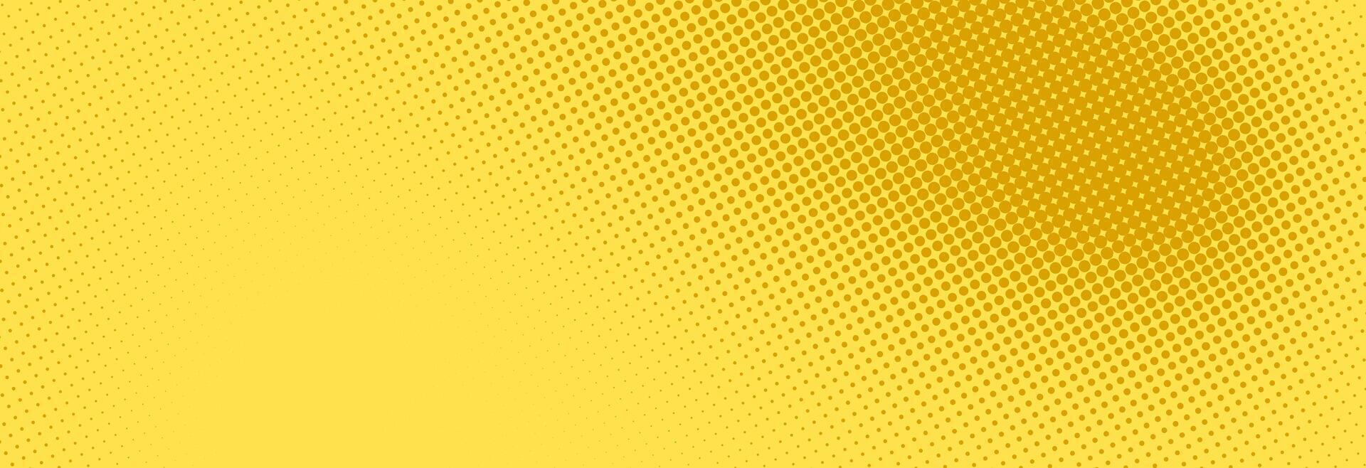 Yellow halftone pattern. Retro comic gradient background. Bright sunny pixelated dotted texture overlay. Cartoon pop art faded gradient pattern. Backdrop for poster, banner, advertisement vector