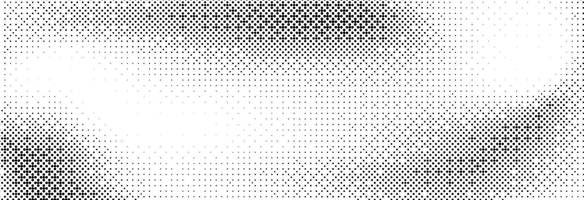 Pixelated bitmap gradient texture. Black and white dither pattern background. Abstract glitchy pattern. 8 bit game screen wallpaper. Wide raster backdrop. Retro pixel art Illustration. vector