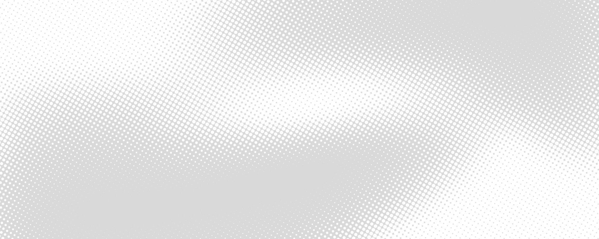 Grey halftone pattern. Retro comic gradient background. Silver pixelated dotted texture overlay. Cartoon pop art faded gradient pattern. Backdrop for poster, banner, advertisement, brochure vector
