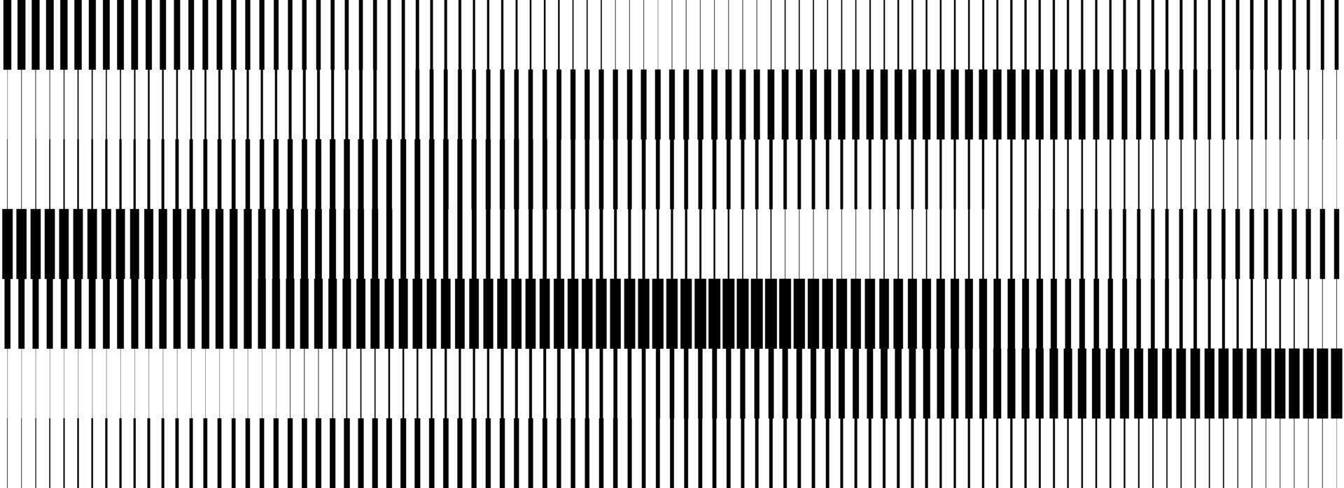 Striped halftone gradient texture. Fading line gradation background. Repeating strip pattern backdrop. Black and white parallel lines wallpaper. Doppler effect concept. Halfton patern overlay vector