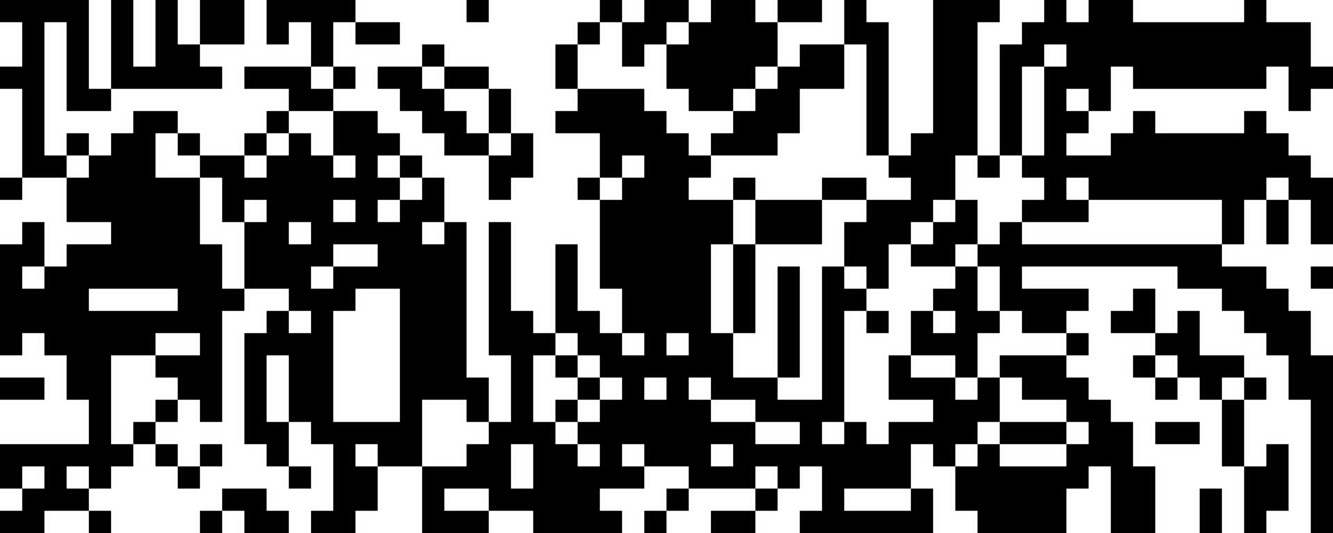 Pixelated curved wavy texture. Black and white dithered bent lines background. Digitalized backdrop for banner, poster, flyer, brochure, booklet. Abstract rasterized squiggle overlay wallpaper vector