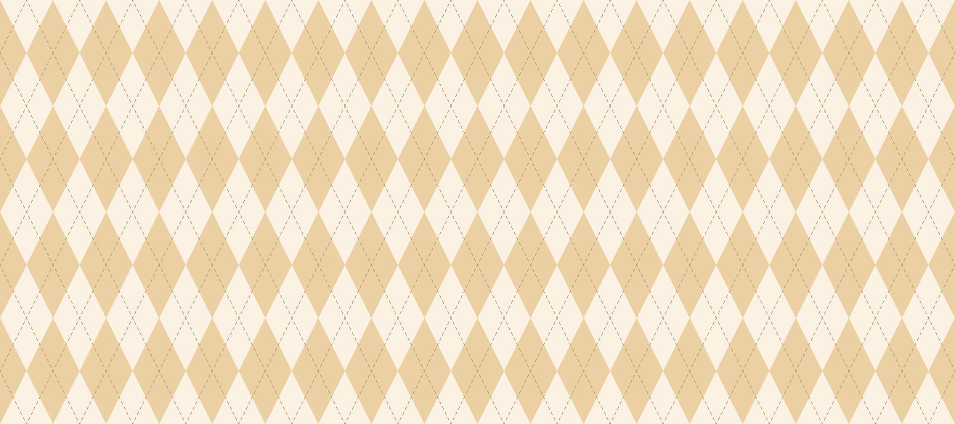 Seamless beige argyle pattern. Nude brown rhombus repeated background. Autumn diamond texture form textile design, fabric print, wrapping paper, clothes pattern design. vector