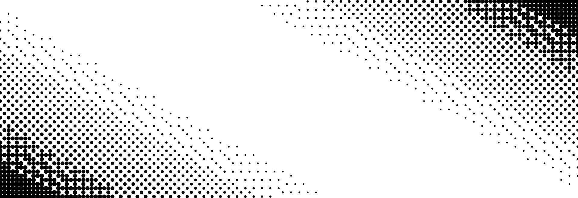 Pixelated bitmap slanted gradient texture. Oblique dither diagonal pattern background. 8 bit game screen wallpaper. Retro glitchy pixel art illustration. Abstract wide dithering border vector