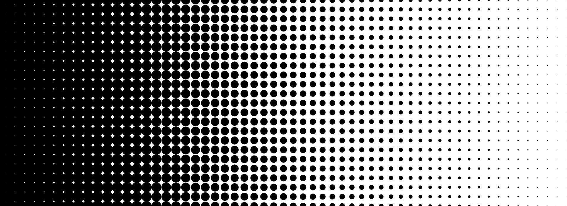 Dotted halftone gradient texture. Fading polka dot background. Repeated dots gradation pattern. Black vanishing comic pop art overlay backdrop. Halftone raster effect wallpaper vector