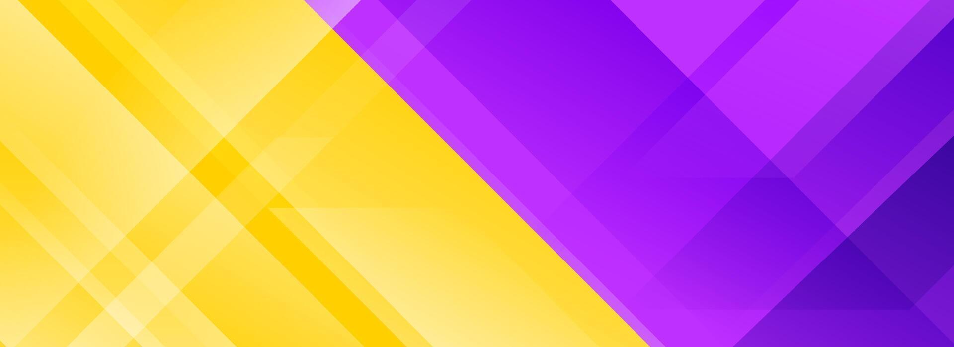 Bright sport game contest footer design. Colorful wide sporty versus banner concept for presentation, footer, header, poster, flyer. Abstract purple and yellow diagonal gradient background. vector
