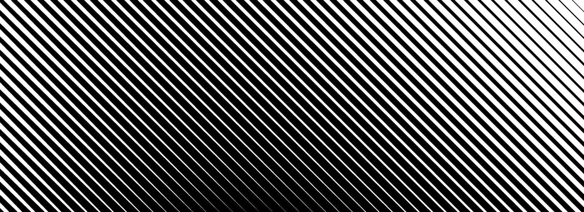 Diagonal thin line halftone gradation texture. Fade oblique stripe gradient background. Black slanted pattern backdrop. Vanishing parallel stripe wallpaper for overlay, print, cover vector