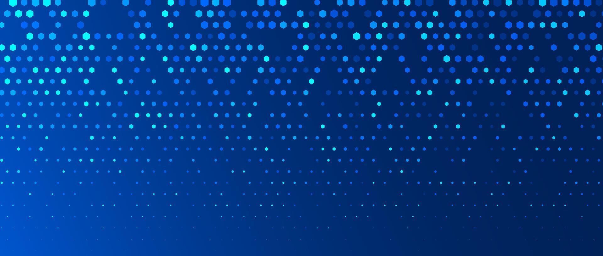 Blue hexagon texture background. Abstract glowing hexagonal grid wallpaper. Navy honeycomb pattern backdrop. Modern technology, business, science, healthcare, medicine, presentation design vector