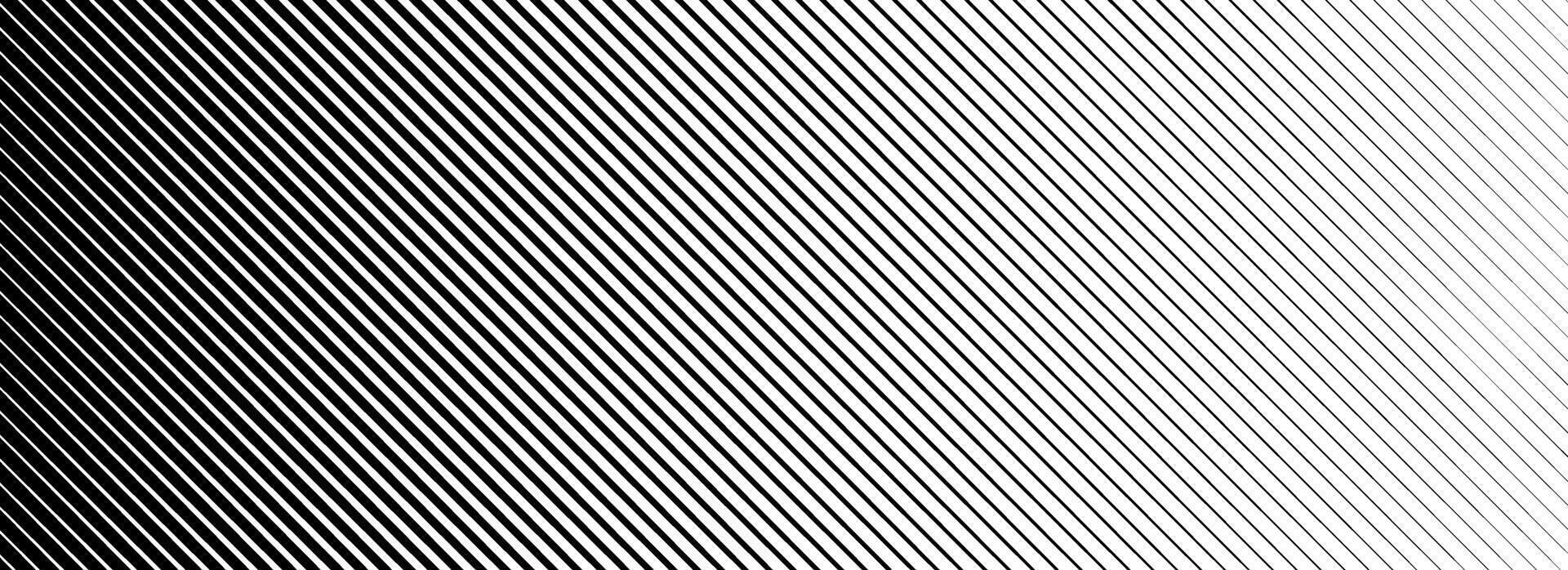 Slant line halftone gradation texture. Fading diagonal stripe gradient background. Black oblique pattern backdrop. Vanishing thin parallel line wallpaper for overlay, print, cover. vector