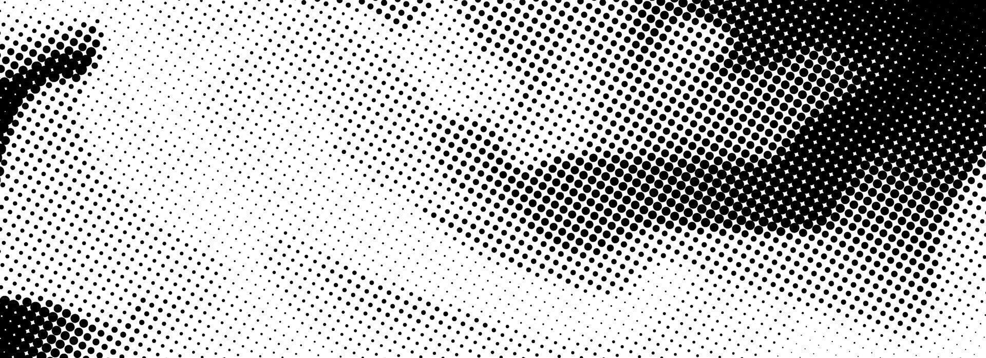 Grainy dotted distorted halftone texture. Black pixel grain bitmap background. Distressed grunge wavy gradient pattern. Retro raster grit noise backdrop. Abstract messy comic overlay wallpaper vector