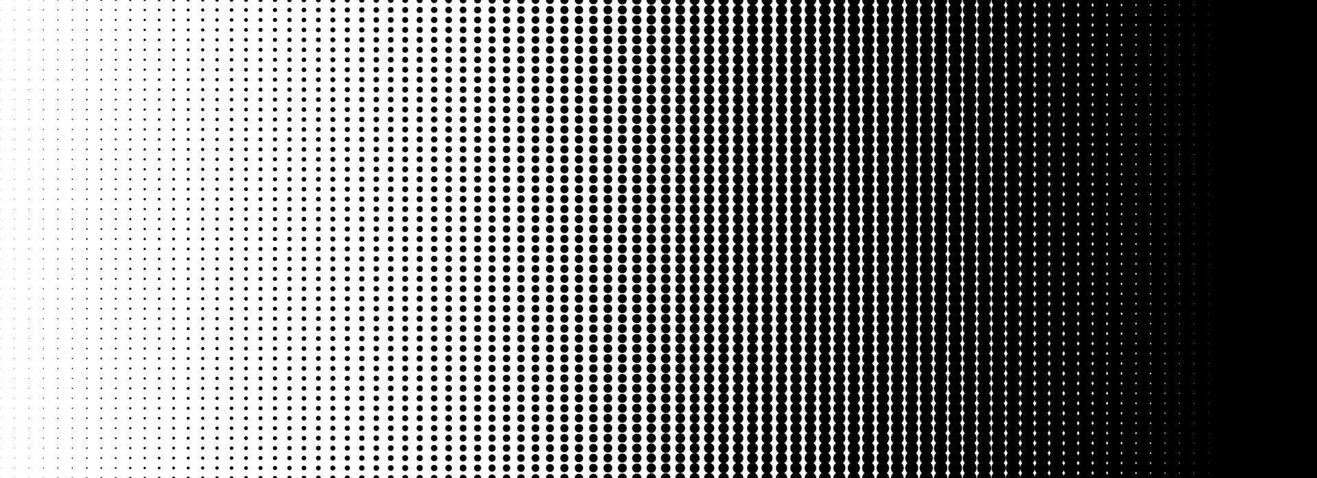 Dotted halftone gradient texture. Fading polka dot background. Repeated dots gradation pattern. Black vanishing comic pop art overlay backdrop. Halftone raster effect wallpaper. vector