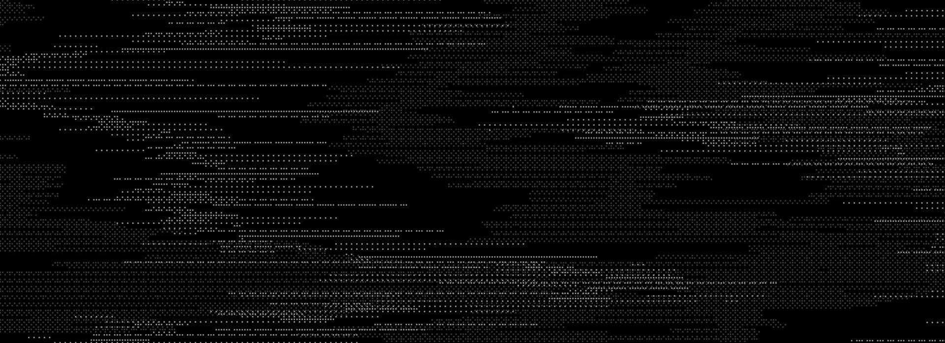 TV static noise texture. Distorted VHS screen overlay with damage and errors. Glitch pixelated random background. Grunge television interference. Digital pixel effect backdrop vector