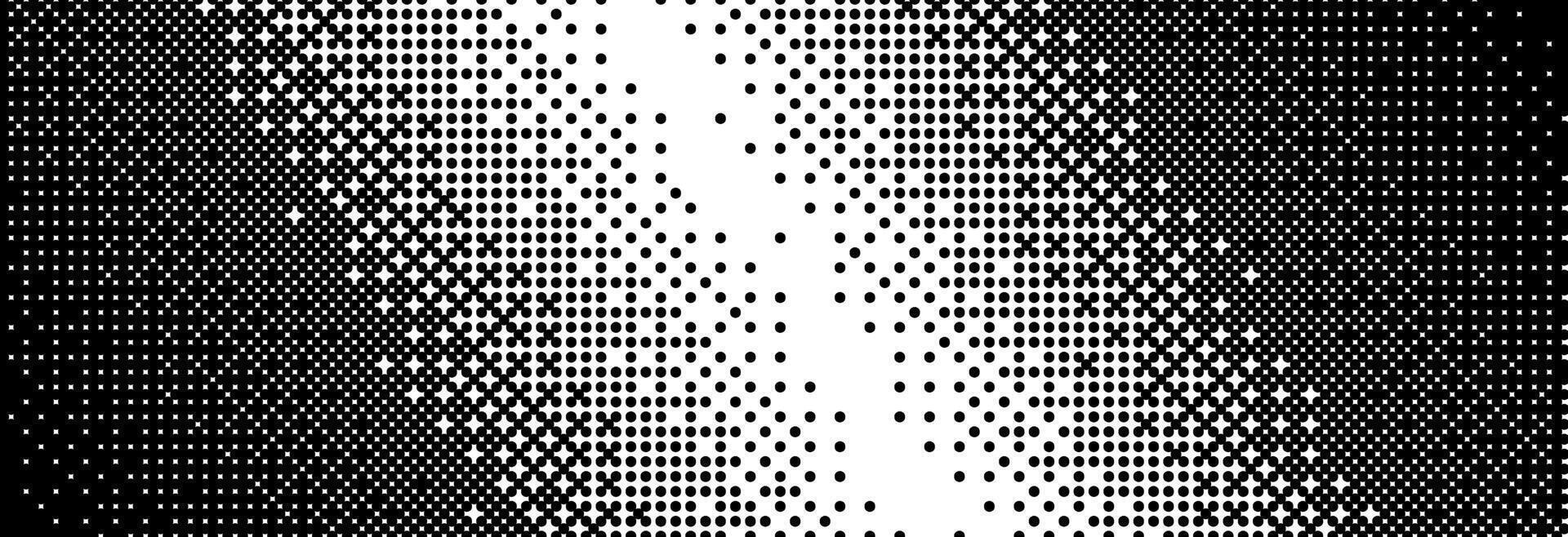 Diagonal bitmap gradient texture. Black and white slanted dithered background. Abstract pixel glitchy tilt pattern. 8 bit game screen wallpaper. Fading pixel backdrop. Retro halftone vector