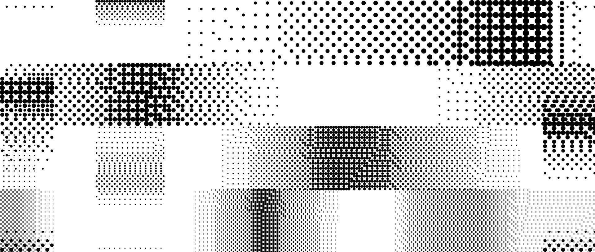 Bitmap pixelated striped pattern. Glitched halftone grunge texture. Rasterized noise stripe overlay. Dotted gradient wallpaper for banner, poster, flyer, print, brochure. Dither background vector