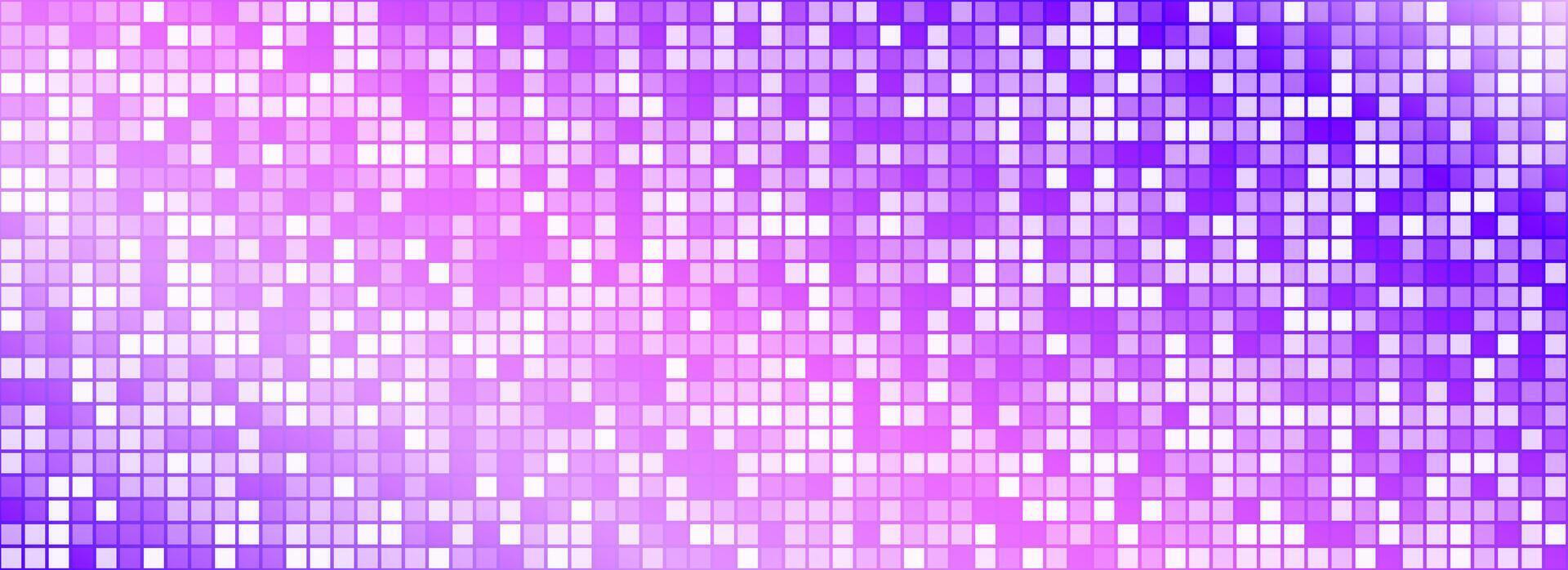 Purple disco party pattern background. Iridescent sequin mosaic texture. Abstract shining halftone wallpaper. Pop up comic sparkling glitter backdrop. Retro design template vector