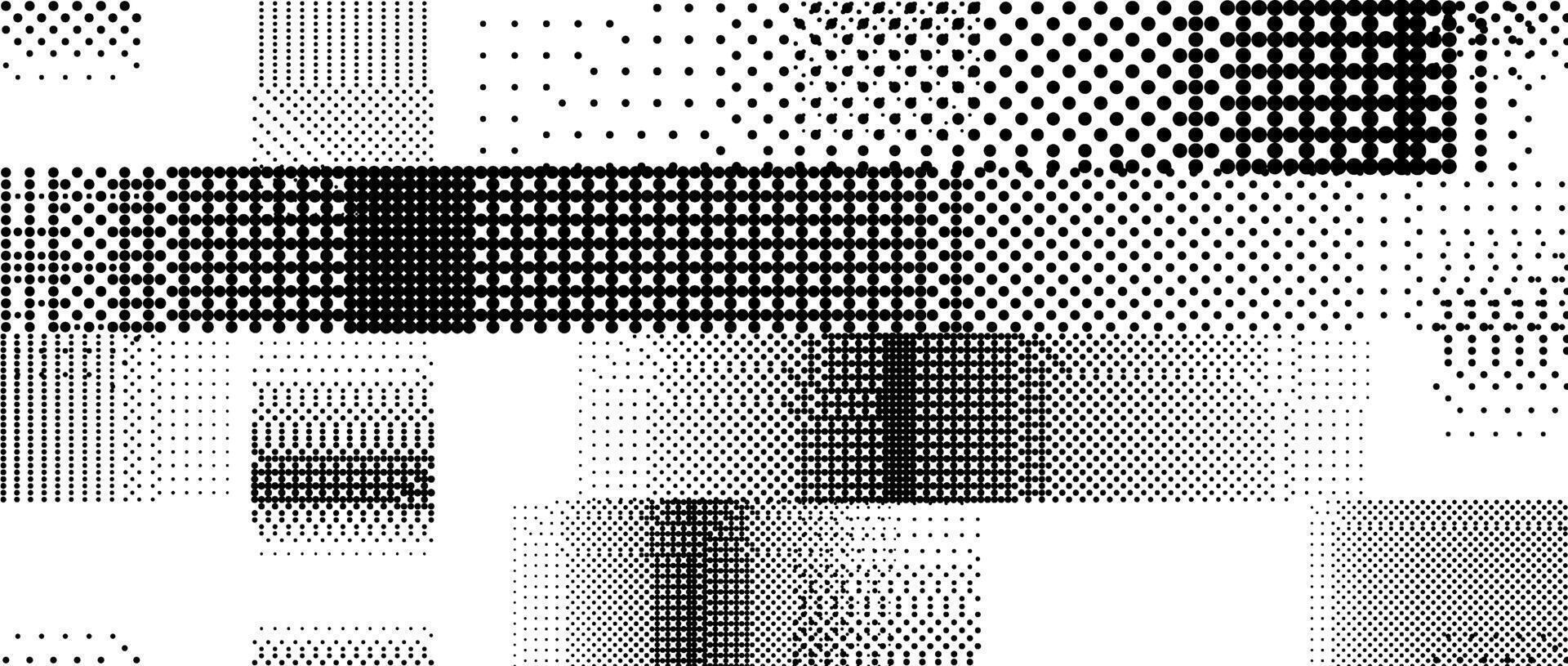 Bitmap grunge striped pattern. Glitched pixelated halftone texture. Dithered noise stripe overlay. Dotted gradient wallpaper for banner, poster, flyer, print, brochure. Rasterized background vector