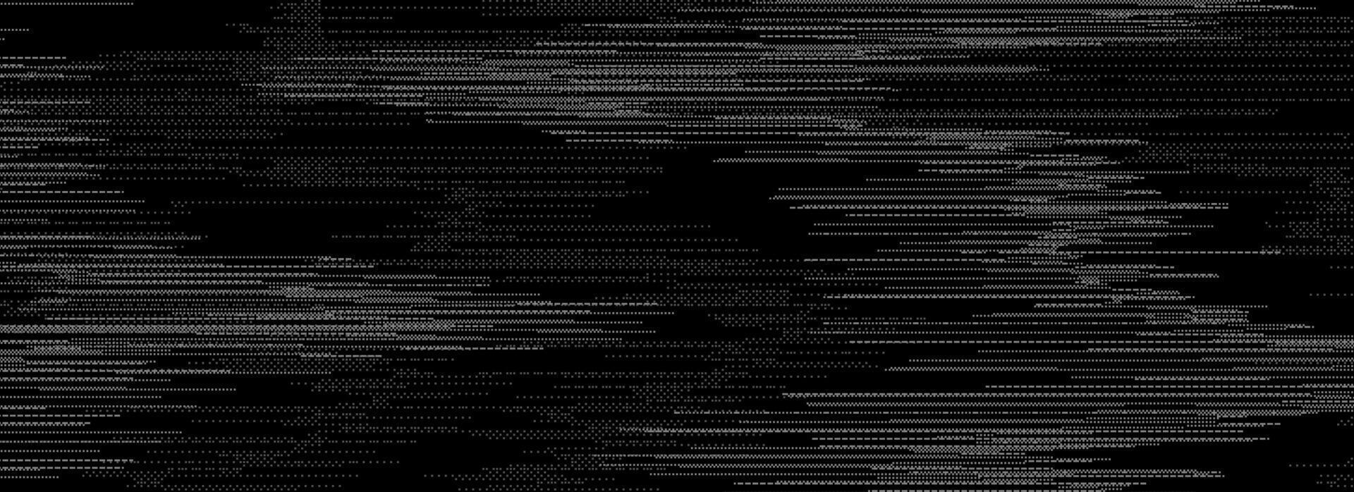 TV static noise texture. Damage, error, distorted VHS screen overlay. Glitch pixelated random background. Black white grunge television interference. Digital pixel effect backdrop vector
