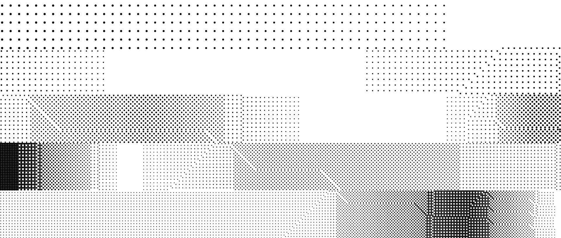 Bitmap pixelated striped pattern. Glitchy noise stripe texture. Halftone glitch grunge overlay. Dotted distorted gradient wallpaper for banner, poster, flyer, print, brochure. Dither background vector