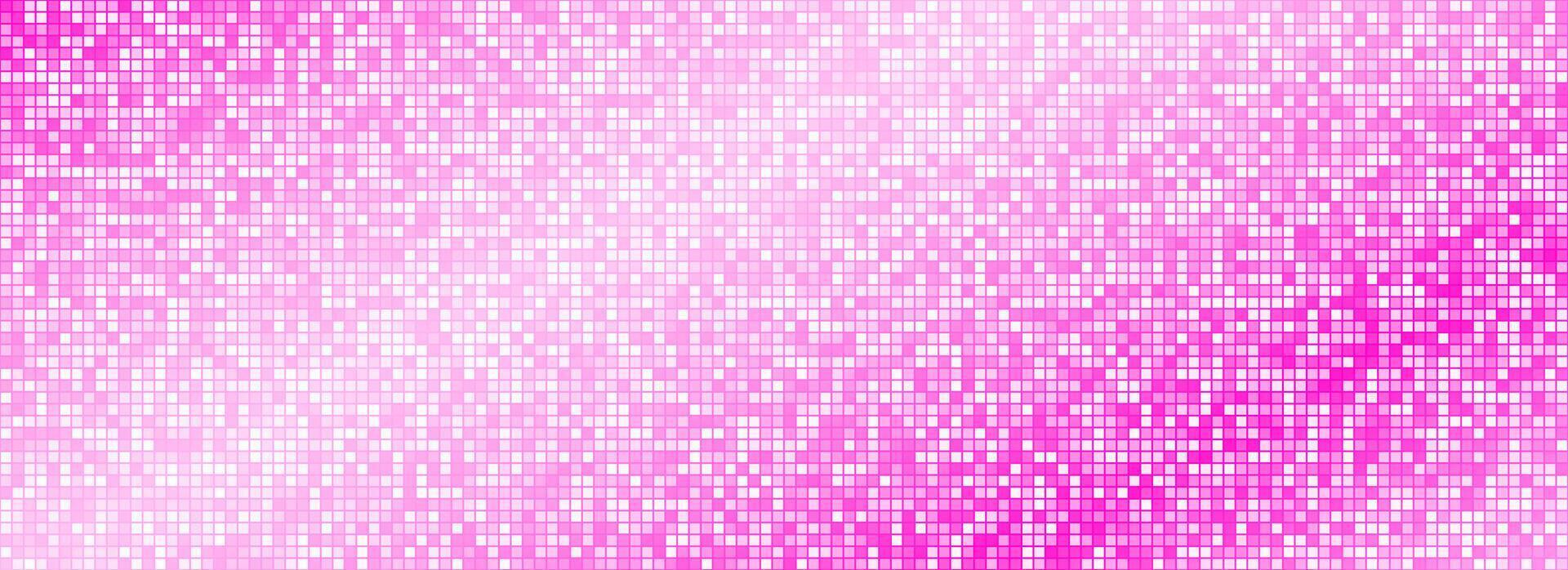 Shining pink disco party pattern background. Iridescent rose sequin mosaic texture. Abstract sparkling halftone wallpaper. Pop up comic glowing glitter backdrop. Retro design template vector