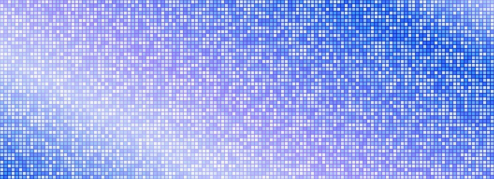 Sparkling blue disco party pattern background. Iridescent sequin mosaic texture. Abstract shining halftone wallpaper. Pop up comic glowing glitter backdrop. Retro design template vector