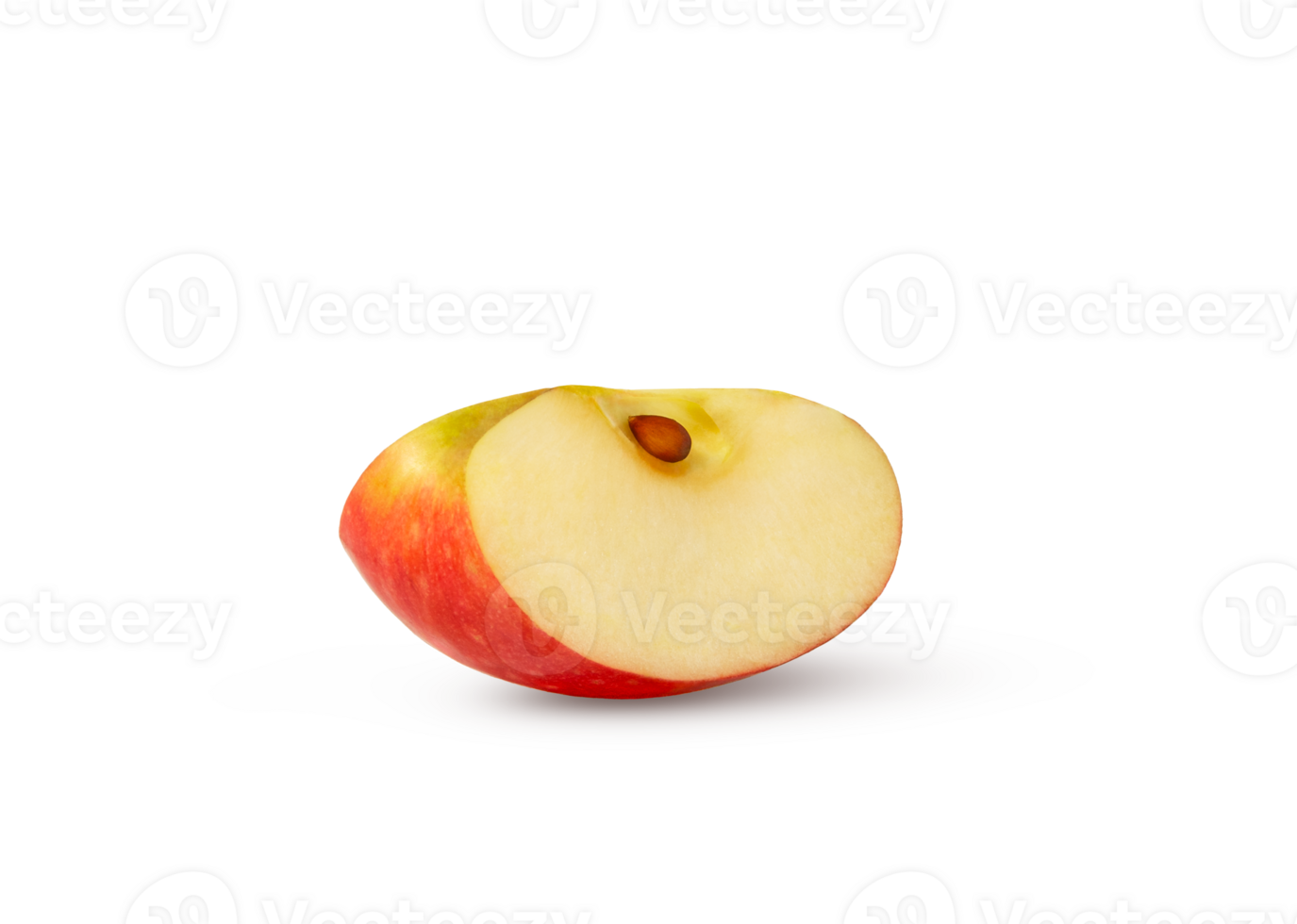 Red apple wedge with seed isolated. png