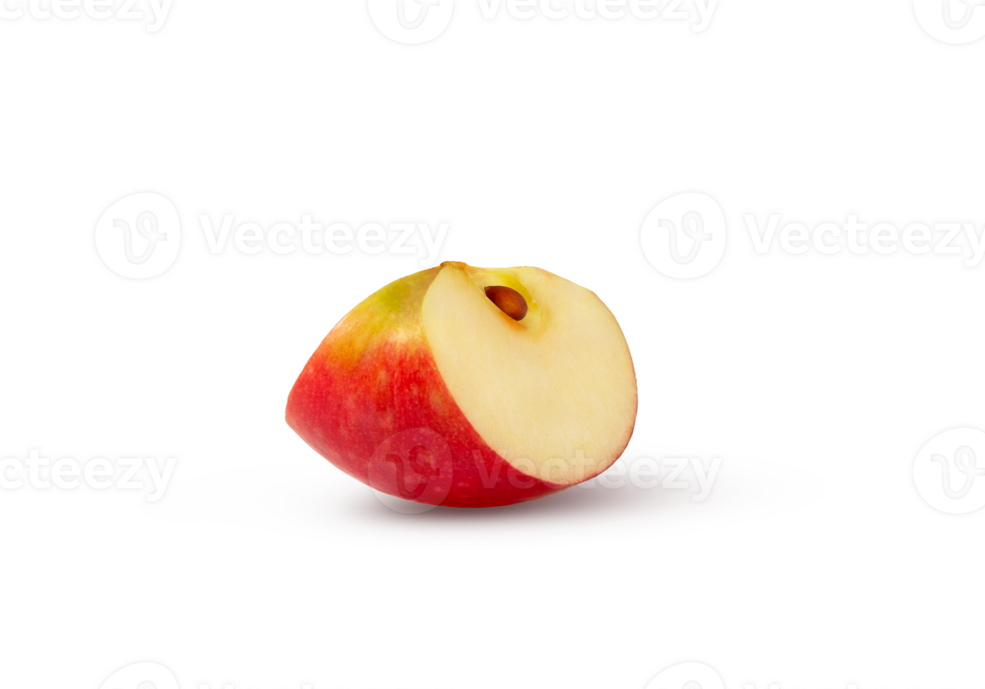 Slice of red apple isolated. png