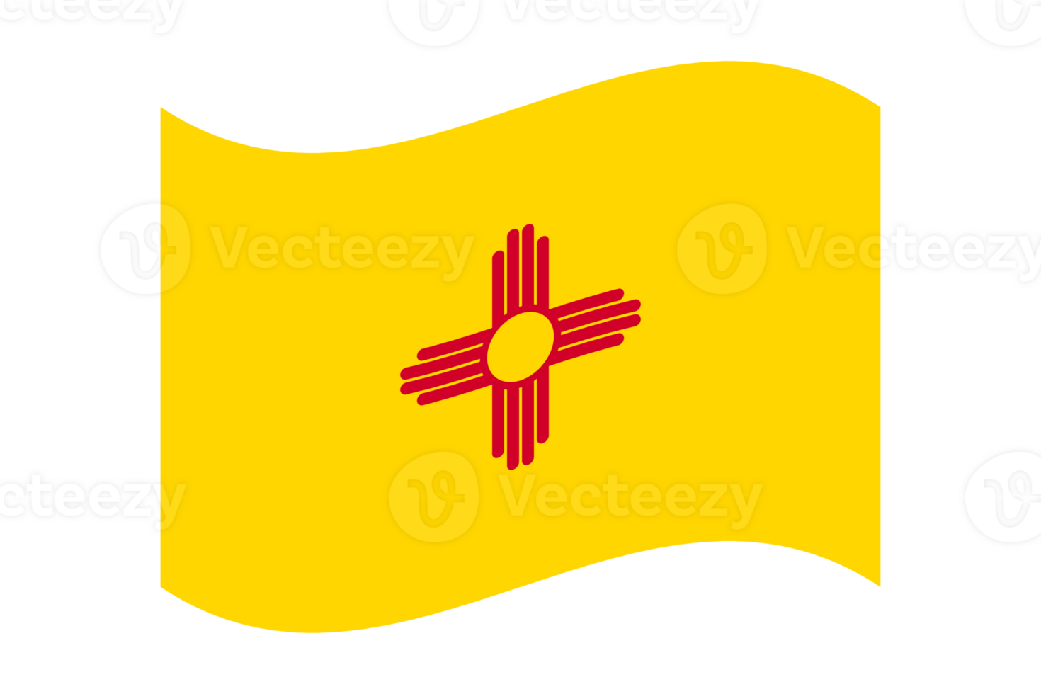Beautiful Illustration of Waving New Mexico State Flag png
