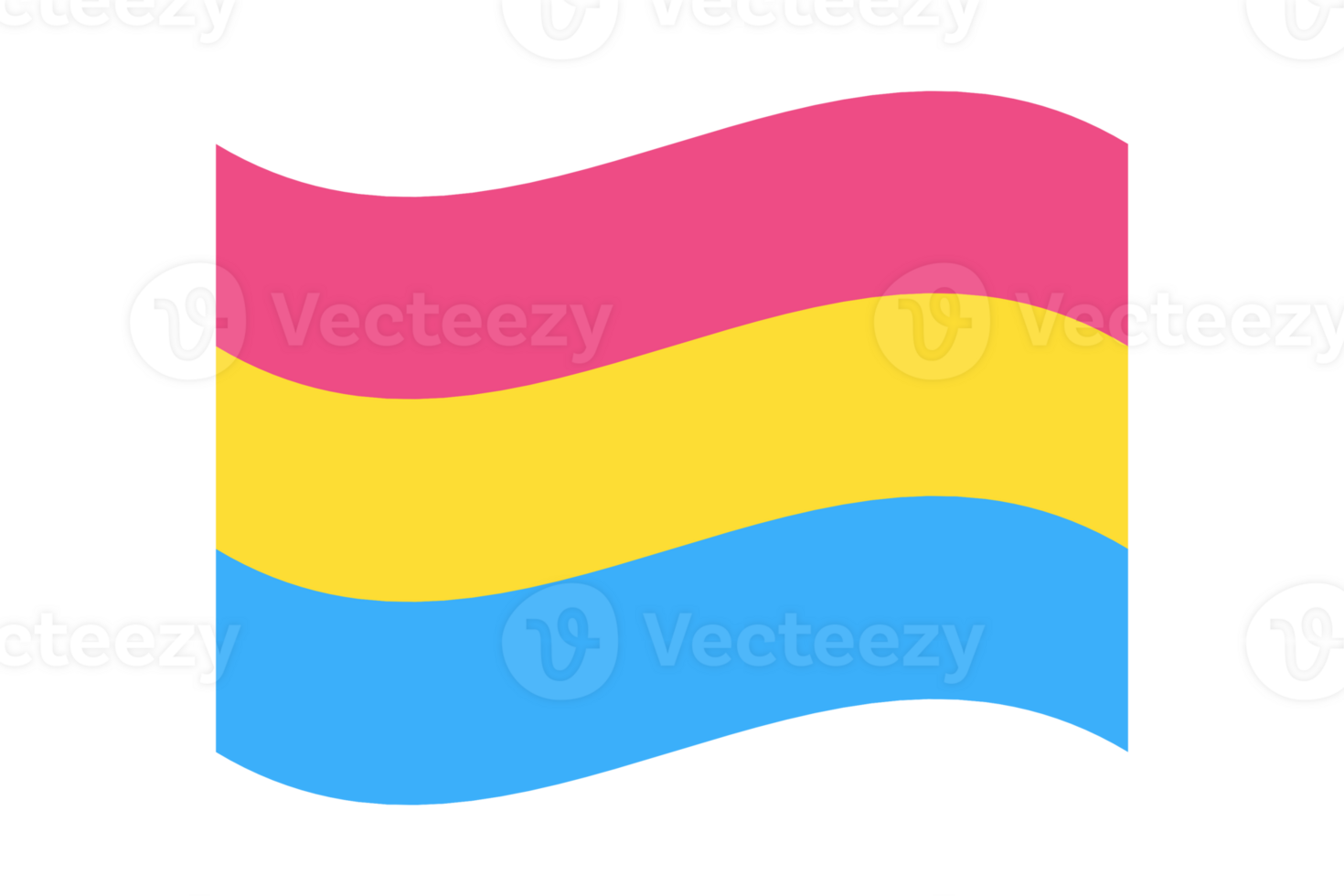 Illustration of Waving Pansexual LGBT Flag png