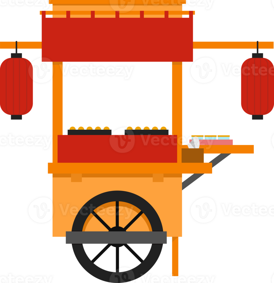 Illustration of Japanese Takoyaki Stall png