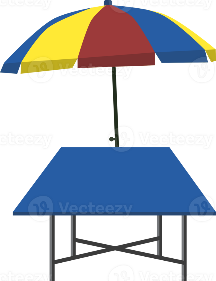 Illustration of Empty Stall Street Food with Umbrella png