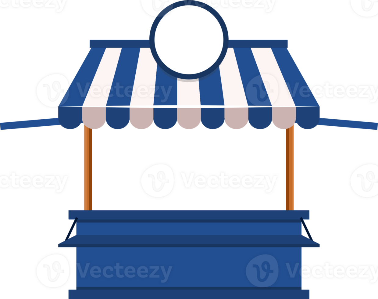 Illustration of Empty Stall Street Food with Round Signboard png