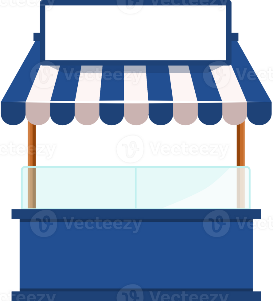 Illustration of Empty Stall Street Food with Signboard png