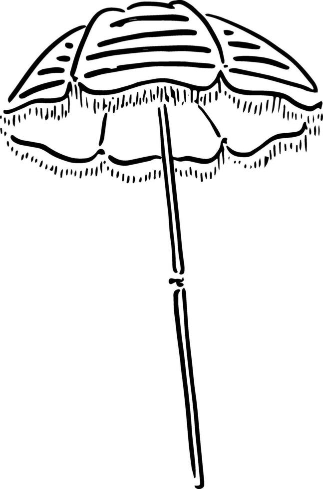 Whimsical Beach Umbrella Sketch for Travel Packaging vector