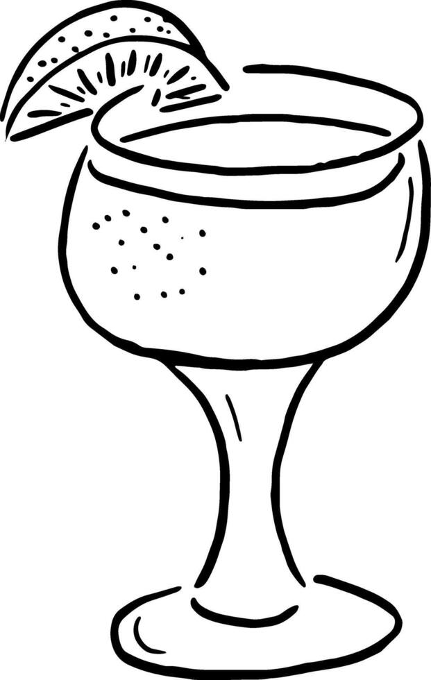 Summer Cocktail Glass Sketch for Tropical Product Packaging vector