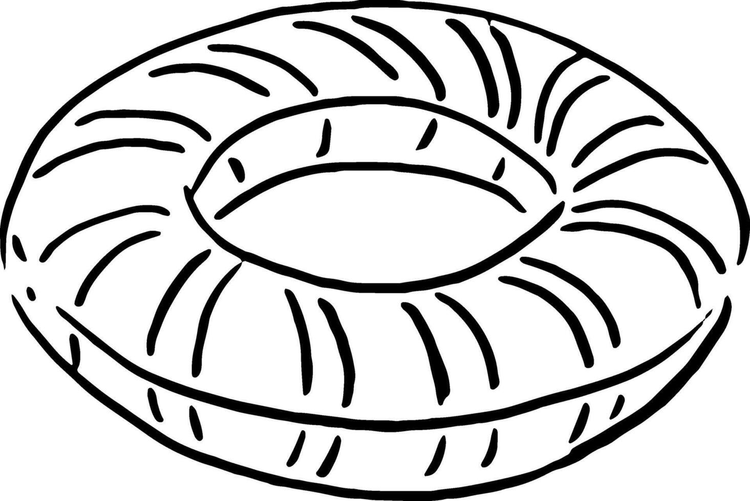 Round Beach Float Sketch for Summer Merch Labels vector