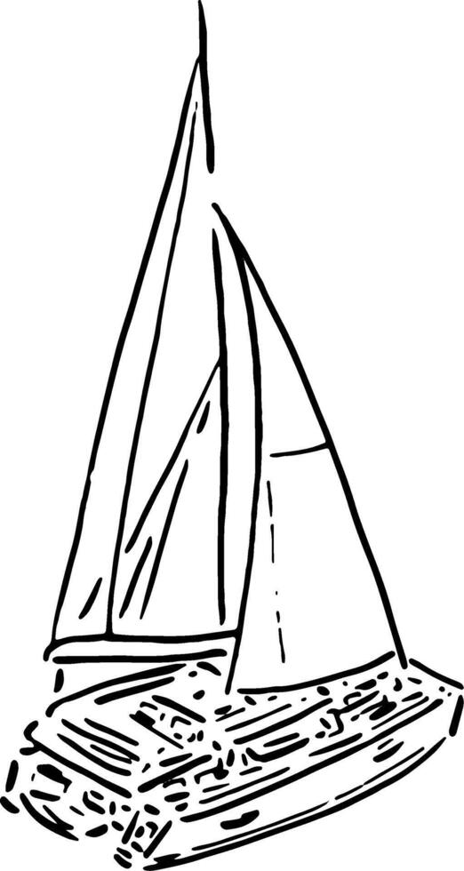 Simple Boat Sketch for Sea-Themed Product Branding vector
