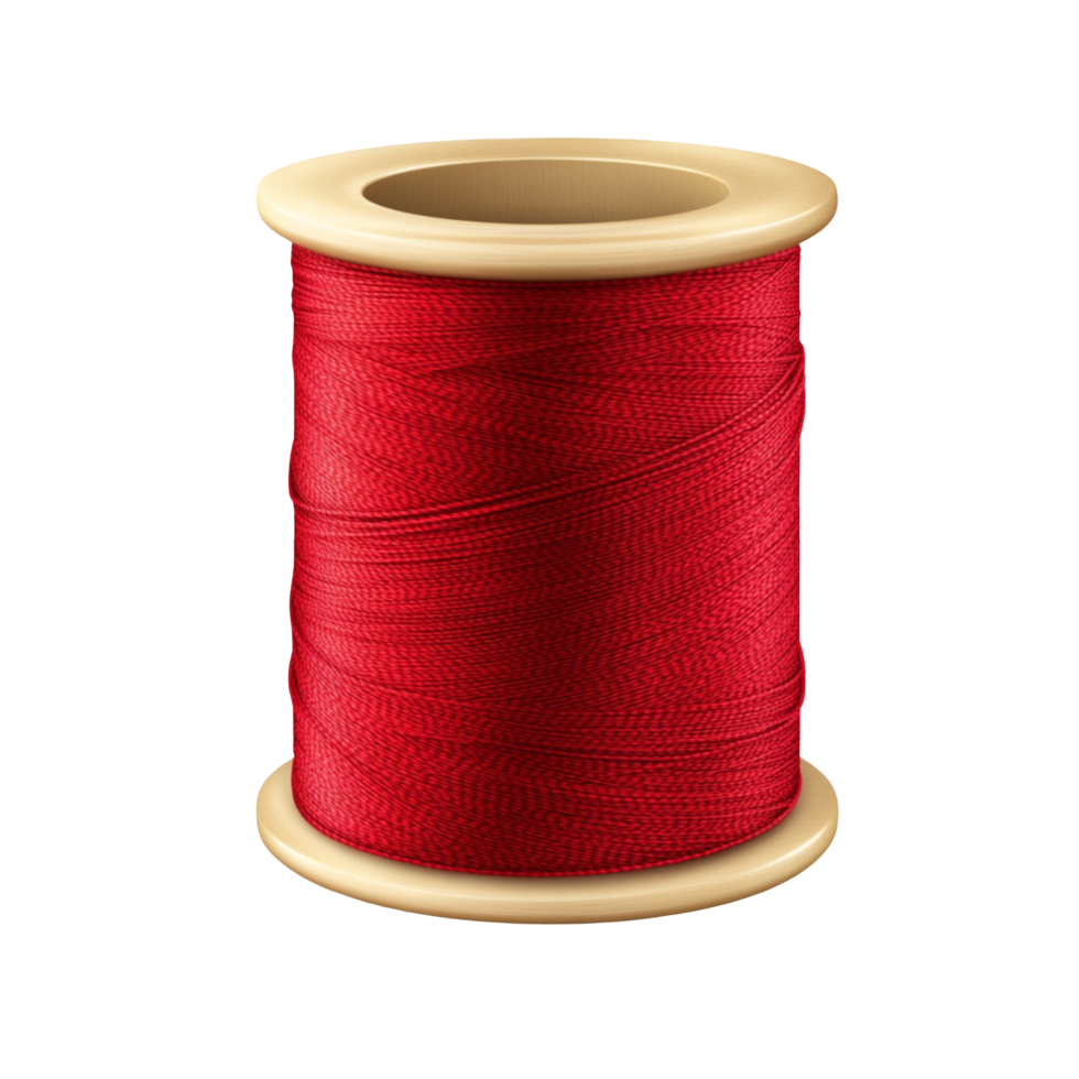 Sewing Spool With Red Thread Isolated Transparent Background png